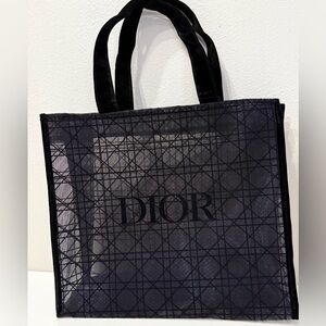 Dior Beauty Black Logo Mesh Tote